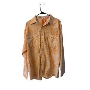 Old Skool Urban Wear Paisley‎ Western Shirt Long Sleeve Button Up Large